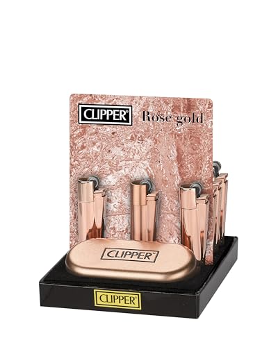 Encendedor metálico Clipper recargable de butano rosa miniatura 3