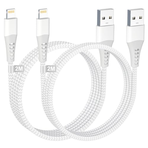 Image of iPhone Charger Cable 2M 2Pack, [Apple MFi Certified] Lightning Cable 2M iPhone Charging Cable USB to Lightning cable IPhone Fast Charger cable Lead Wire for iphone 14/13/12/11 Pro Max/XS/XR/8/SE/iPad