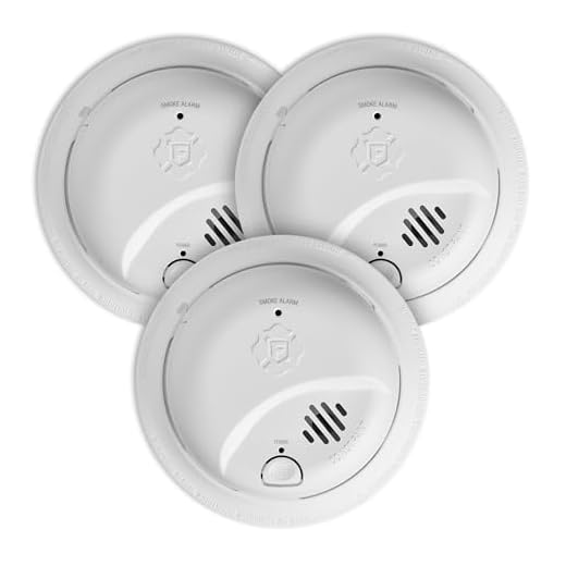 BRK First Alert Smoke Alarm, Interconnect Hardwire Detector with Battery Backup, SMI100-AC, 3-Pack