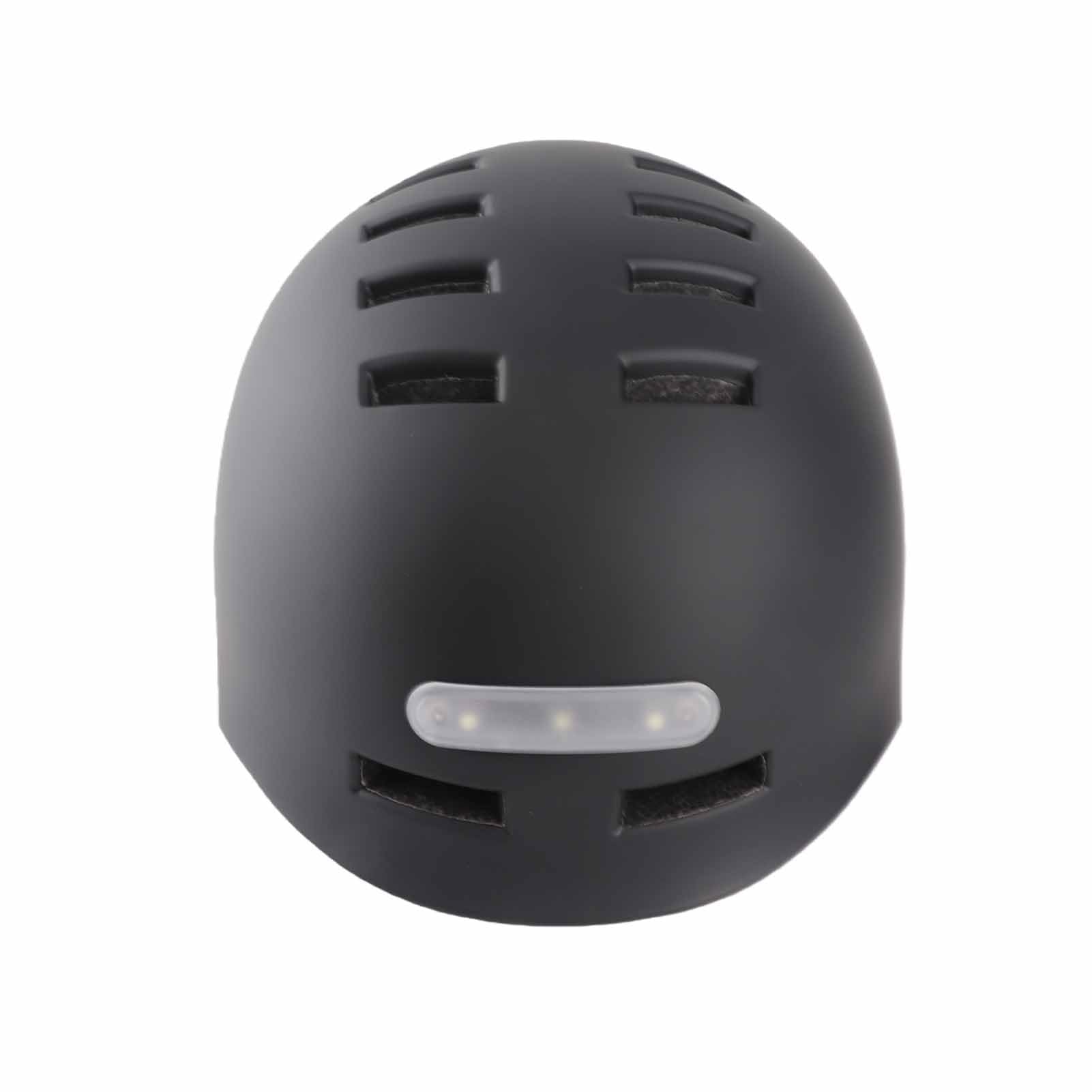 Keenso Casco da Bici con Luce LED Ricaricabile USB PC Shell EPS Liner Casco da Ciclismo con 12 Prese d'aria 750mAh Taglia M Regolabile per Guida Notturna Scooter Adulti (BLACK #39)
