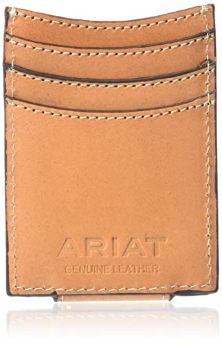 Pince à billets Ariat en cuir tan portefeuille magnétique floral unisexe adulte