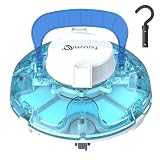 (2026 Upgrade) Cordless Pool Vacuum for Above Ground Pool, Automatic Pool Cleaner Robot Cleaning Up to 660 sq.ft, Dual-Layer Filtration, 90 Mins Runtime, Self-Parking, with Hook (Pale Blue White)
