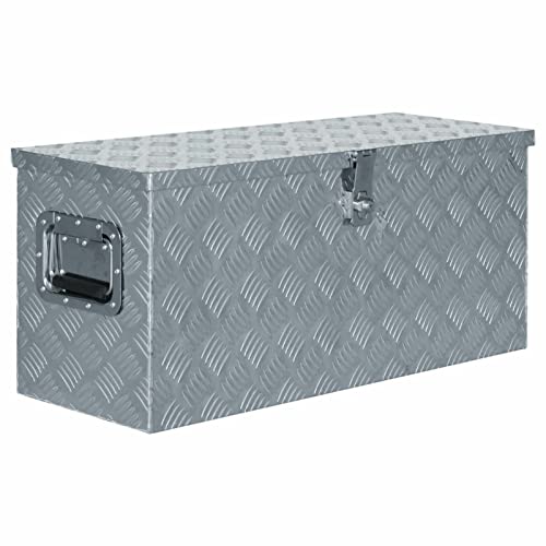 NITCA Alubox Wasserdicht Alukiste Mit Deckel Transportkiste Aufbewahrungsbox Silber Aufbewahrungskoffer 80 x 30 x 35 cm Metallkiste Abschließbar Aluminium...