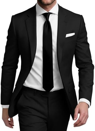 SHUZHXLZANGY Mens Suits Regular Fit 2 Piece Suit for Men Wedding Prom Business Formal Suit
