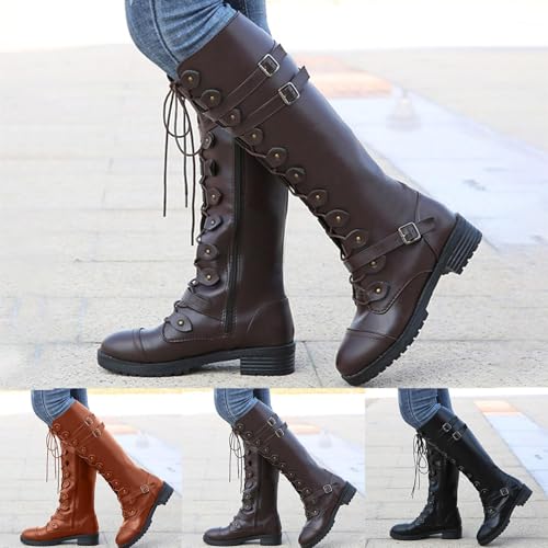 Victorian Boots for Women Vintage 70s Lace Up Renaissance Goth Boots Mid Calf Booties Low Heel Halloween Cosplay Witch Shoes4