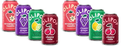 Image of OLIPOP Prebiotic Soda Pop,Fruity Fun Variety,Pantry Pack Packed with Prebiotics,Fiber,and Botanicals,Gluten Free,Vegan,GMO Free,12oz,(Pack of 24)