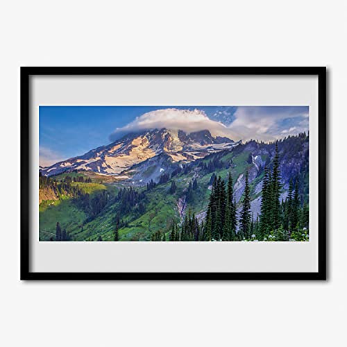 Image murale forêt de montagne pour un salon apaisant cadre 70x50 cm