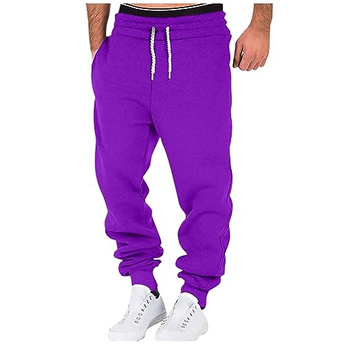 WENKOMG1 Mens Jogger Sweatpants, Elastic Bottom Casual Workout Athletic Running Sweatpant Joggers with Pockets, M-4XL