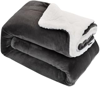 GonZalo GraCia. Dark Purple Cosy Soft Touch 400 GSM Winter Warm Faux Fur Mink Sofa Bed Throw Fleece Blanket (Double 150x200 cm)