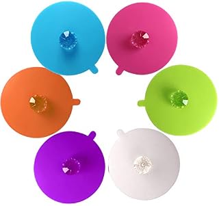 Silicone Cup Lids,SBYURE Creative Diamond Mug Cover Food Grade Reusable Tea Coffee Cup