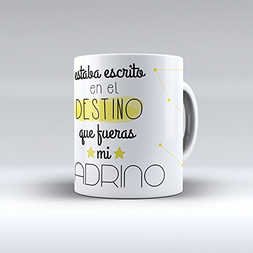 Taza cerámica desayuno regalo original cumpleaños padrino "Estaba escrito en el destino que fueras mi padrino"