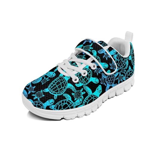 Girls Shoes Non Slip Lightweight Breathable Comfortable Sport Walking Athletic Running Tennis Sneakers (Little Kid) White Sole Turtle Pattern