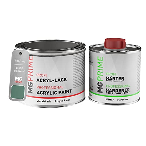 Pantone 5555C Green Peinture acrylique brillante Pot de 0,75 litre / 750 ml, y compris le durcisseur