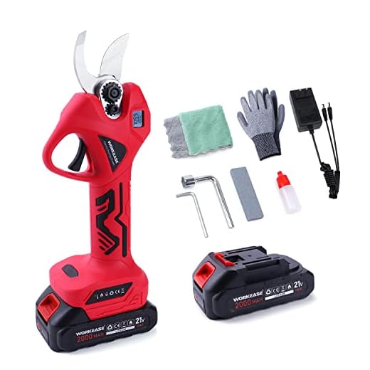 Electric Pruning Shears, Cordless Pruner, Battery Powered Branch Cutter with LCD Power Display, 30mm (1.2″) Cutting Diameter, 2pcs Rechargeable 2Ah Lithium Battery with Indicator, 7K Times Cutting