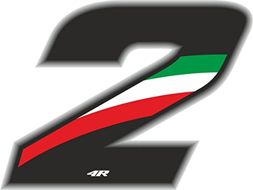 Image of Racing Number 2 Medium, Flag, 10 x 7.5 cm
