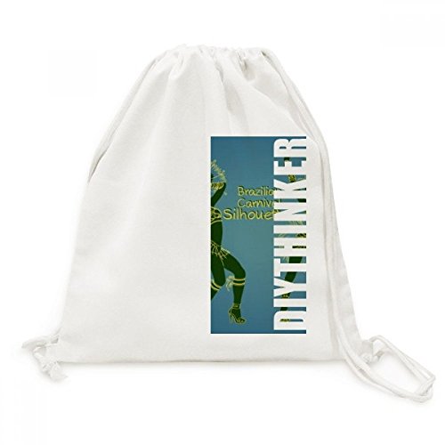 Sac à dos en toile avec cordon Brésil Silhouette Hula léger pour éviter le dos lourd
