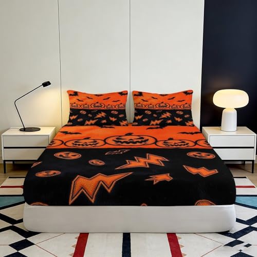 Idée Cadeau Maison Originale : Le Drap-Housse Halloween Citrouille 90x200