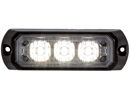 Buyers Products 8891401, 3.5 Inch LED Rectangular Strobe Light, Work Trucks, Light Bar, Construction Vehicles, 12 Flash Patterns, Warning Lights, Clear