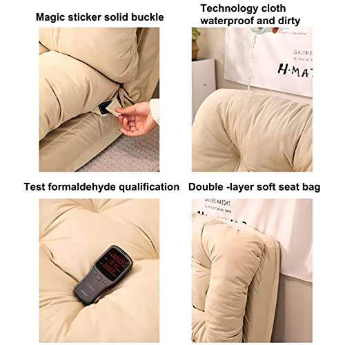 Jhkzudg Fold Sofa Bed,5-Position Adjustable Floor Lounger Sleeper Sofa Bed,Memory Foam Futon Sleeper Sofa Chair,Washable Cover Twin Size, For Living Room Bedroom,Orange,120 × 70 × 75Cm #TOP5