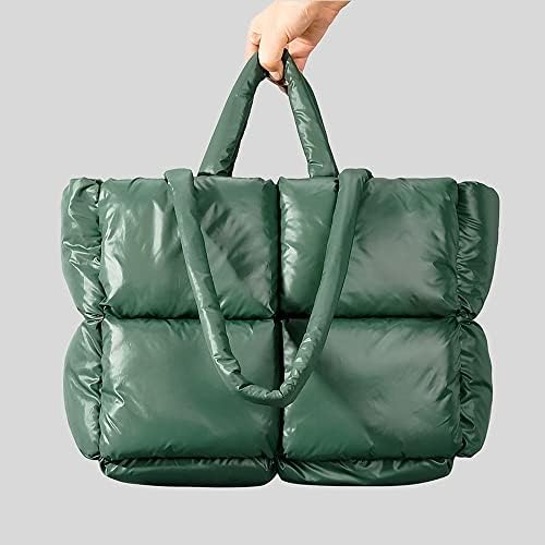 Grote Puffer Draagtas Voor Dames, Nylon Dambord Gezwollen