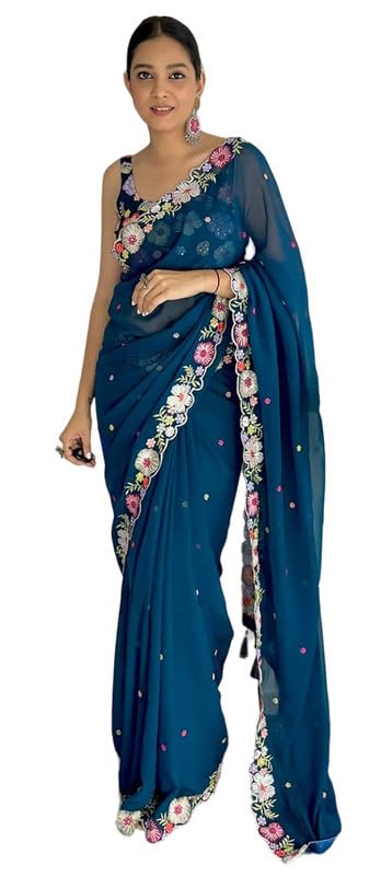 Sari Bollywood pour femme la robe ethnique ajustable à votre morphologie