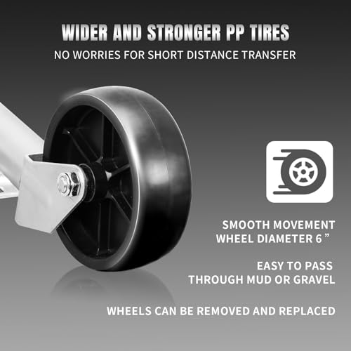 ROAD DAWG Trailer Jack with Wheel, Heavy Duty Swivel Boat Trailer Jack Single Wheeel 1000lbs, 10\" Lift, Bolt-on Trailer Tongue Jack for RV Boat ATR39001MB-2 - Thumbnail 4