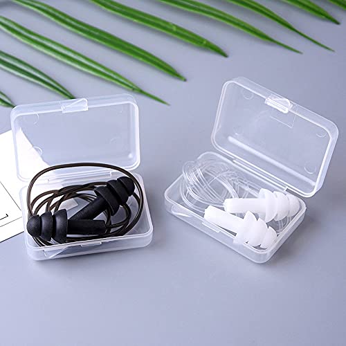 Noise Cancelling Ear Plugs With Cords 4 Pairs, Noise Reduction Soft Silicone Earplugs Waterproof Reusable Earplugs For Sleeping, Snoring, Swimming, Study, High Fidelity Earplugs #TOP4