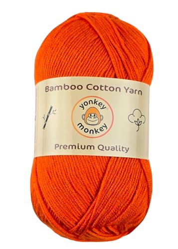 Image of 10-Pack of Yonkey Monkey 500 Grams Yarn - 70% Rayon derived from Bamboo, 30% Cotton - Orange 9020