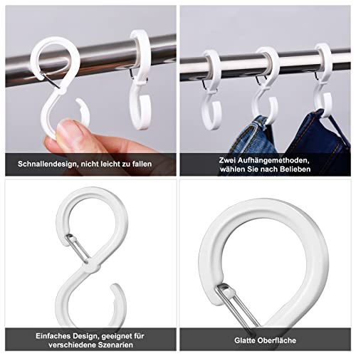 Dacitiery 12 Stück S Haken, Haken zum Einhängen, Anti-Drop Aufhänger Aufhängehaken, Haken für Kleiderstange, S-förmige Haken für Küche, Badezimmer, Schlafzimmer, Büro, Garten