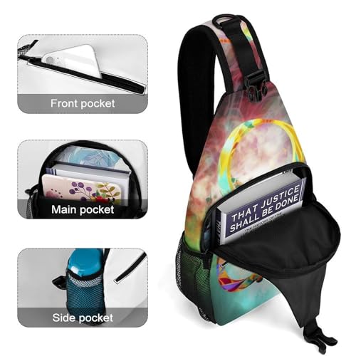 Morrales Sling Bag con diseño musical para senderismo miniatura 4