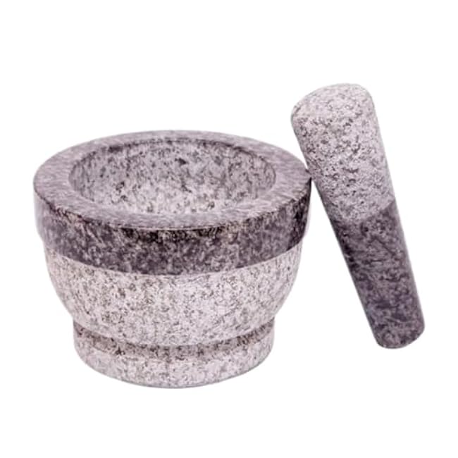 QUQUQ Mortar and Pestle Set Garlic Crusher Grinder Household Stone Mortar Garlic Crusher Pestle Set Seasoning Spice Tools