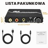 Tendak Ekstraktor audio HDMI 2.0 – rozdzielacz 4K na optyczny Spdif Toslink, 3,5 mm AUX Stereo cinch L/R konwerter z regulacją głośności - obsługuje 4K 60 Hz, HDCP 2.2, HDR, 3D, YUV 4:4:4