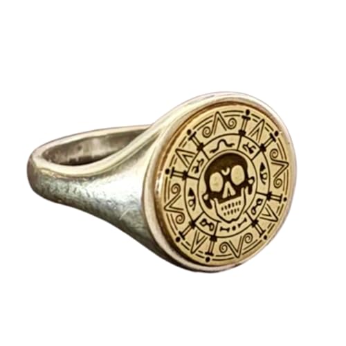 Bague plaquée argent qui ne verdit pas la peau chevalière aztèque robuste 925