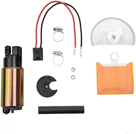 High Performance Universal Electric Fuel Pump & Install Kit, High Flow Intank Fuel Pump with Strainer, Fit Multiple Models for Nissan Suzuki and More E2068 E8213 EFP382A