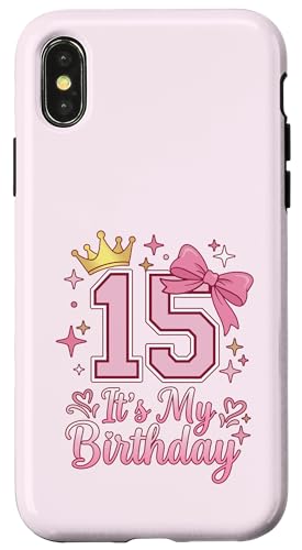 It's My 15�΂̒a���� ���̎q �R�P�b�g���{�� �s���N 15�� �X�}�z�P�[�X iPhone X/XS �p