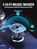 Mohard Bluetooth Car Adapter, Bluetooth FM Transmitter for Car MP3 Player FM Transmitter, Multichannel Amplifier, Hands-Free Calling, Dual USB Ports (5V/2.4A & 1A), Support TF Card & USB Flash Drive - Image 3