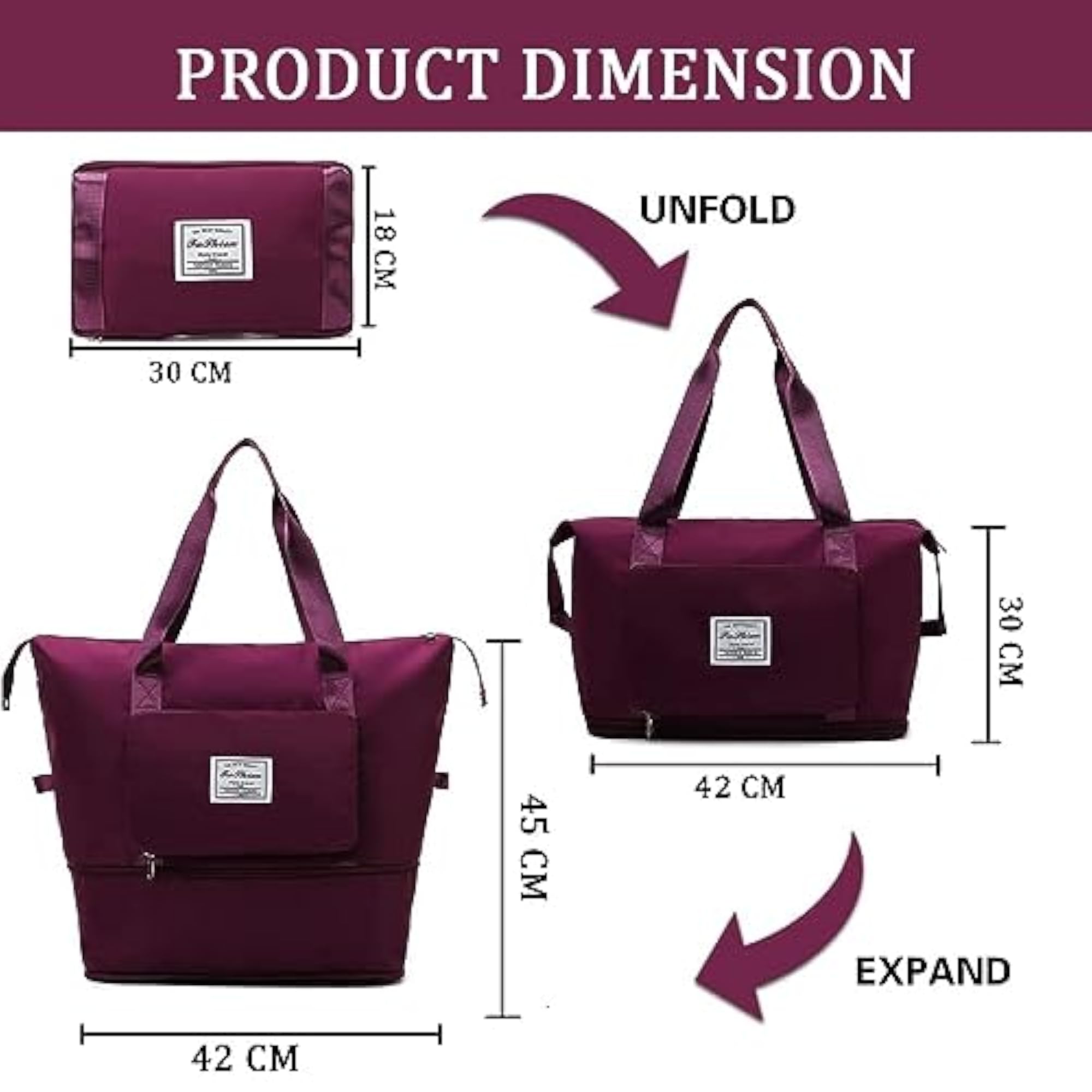 Travel Bags for Women, Waterproof Foldable Vanity Traveling Bag