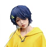 Ai Ohto Wig Coraline Anime Cosplay Accessories Short Blue Wig Bob Wig with Bangs