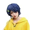 Ai Ohto Wig Coraline Anime Cosplay Accessories Short Blue Wig Bob Wig with Bangs
