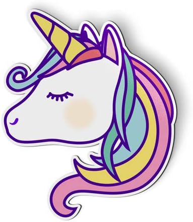 AK Wall Art Unicorn – Small Car Fridge Locker Magnet – Multi Color, Whimsical Fantasy, 1 Count, Vinyl Metal