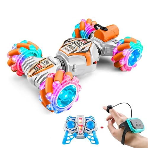 N100 RC�X�^���g�J�[ 2.4G �W�F�X�`���[���� 360�x��]�ό` ���J�i���z�C�[�� �e�[���X�v���[ LED���y�A�� �ϏՌ��݌v �q���p�������� �a�����v���[���g(White)