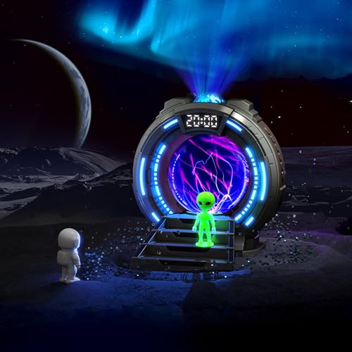 Gemmac Proiettore Galassia con Altoparlante Bluetooth, Proiettore Stelle Soffitto Lampada Aurora Boreale Macchina Rumore Bianco Sveglia Digitale Decorazione Camera da Letto per Adulti Regalo Natale