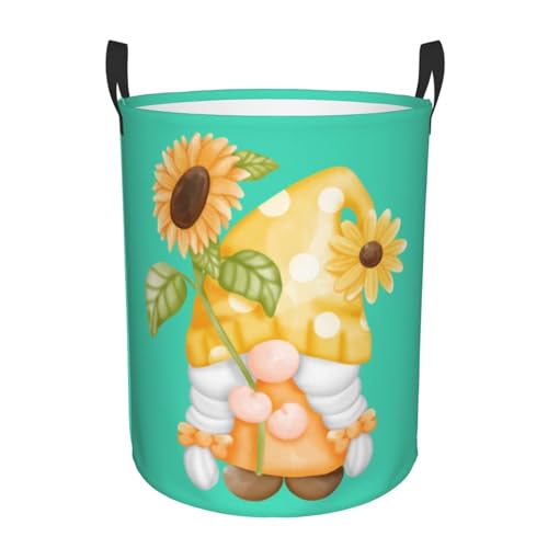 Cestos Para La Colada Gnomos De Girasol 3 Cesto De Almacenamiento Mantas Cubo Para Ropa Con Asas Cesta De Lavandería Para Habitación Infantil Baño Apartamento 40X50Cm