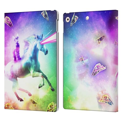 Étui portefeuille iPad 10.2 Head Case Designs chat galaxie licorne en cuir pour tablette Apple
