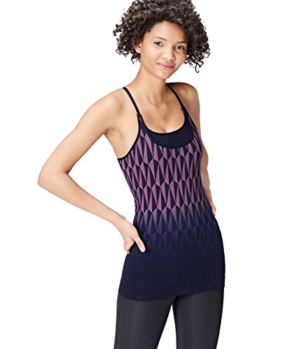 Activewear Top Estampado de Deporte con Sujetador Mujer , Azul (Navy/lilac), 40...