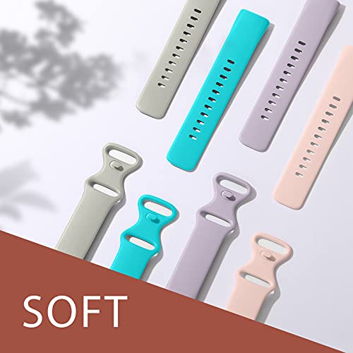 Ouwegaga Pulseira compatível com Fitbit Charge 5 pulseiras femininas masculinas, macias, flexíveis e