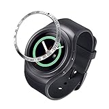 NotoCity Bisel Compatible con Samsung Gear S2 Sport Bezel Ring Anti-Rasguños & Colisión Acero Inoxidable(Blanco-Plateado)