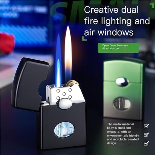 Encendedor dual llama recargable de zinc resistente miniatura 4