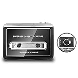 Updated Cassette to MP3 Converter, Portable Cassette Player with External Speaker Transfer Taps to...