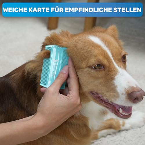 BluePet Flohkamm + Flohkarte Für Hunde & Katzen, Hundekamm gegen Flöhe – Ansicht 5